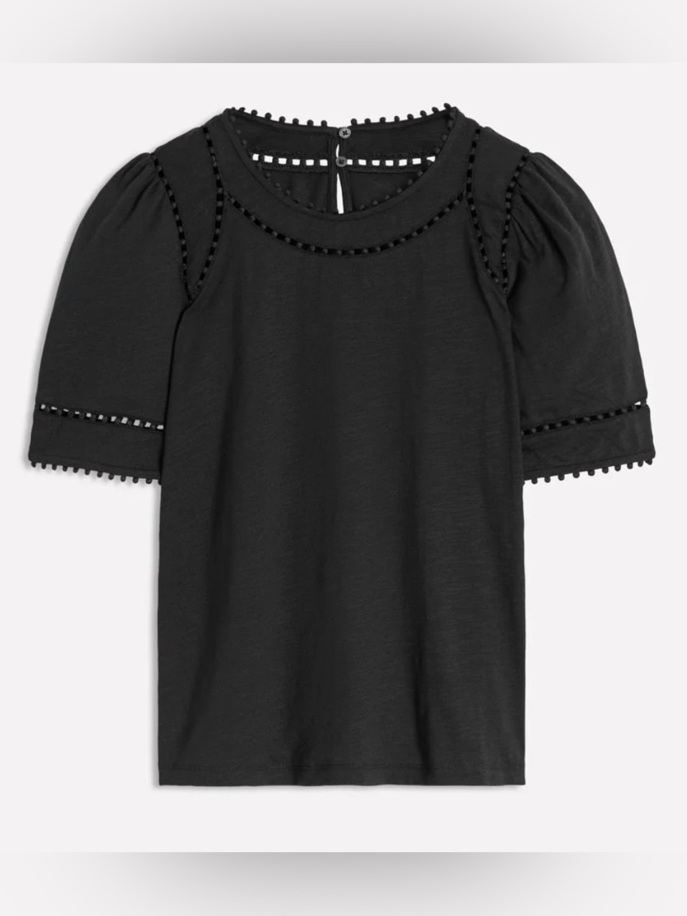 Boden Mila Trim Detail Puff Sleeve Tee